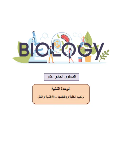 ملزمة الوحدة الثانية في الأحياء للحادي عشر الفصل الأول
